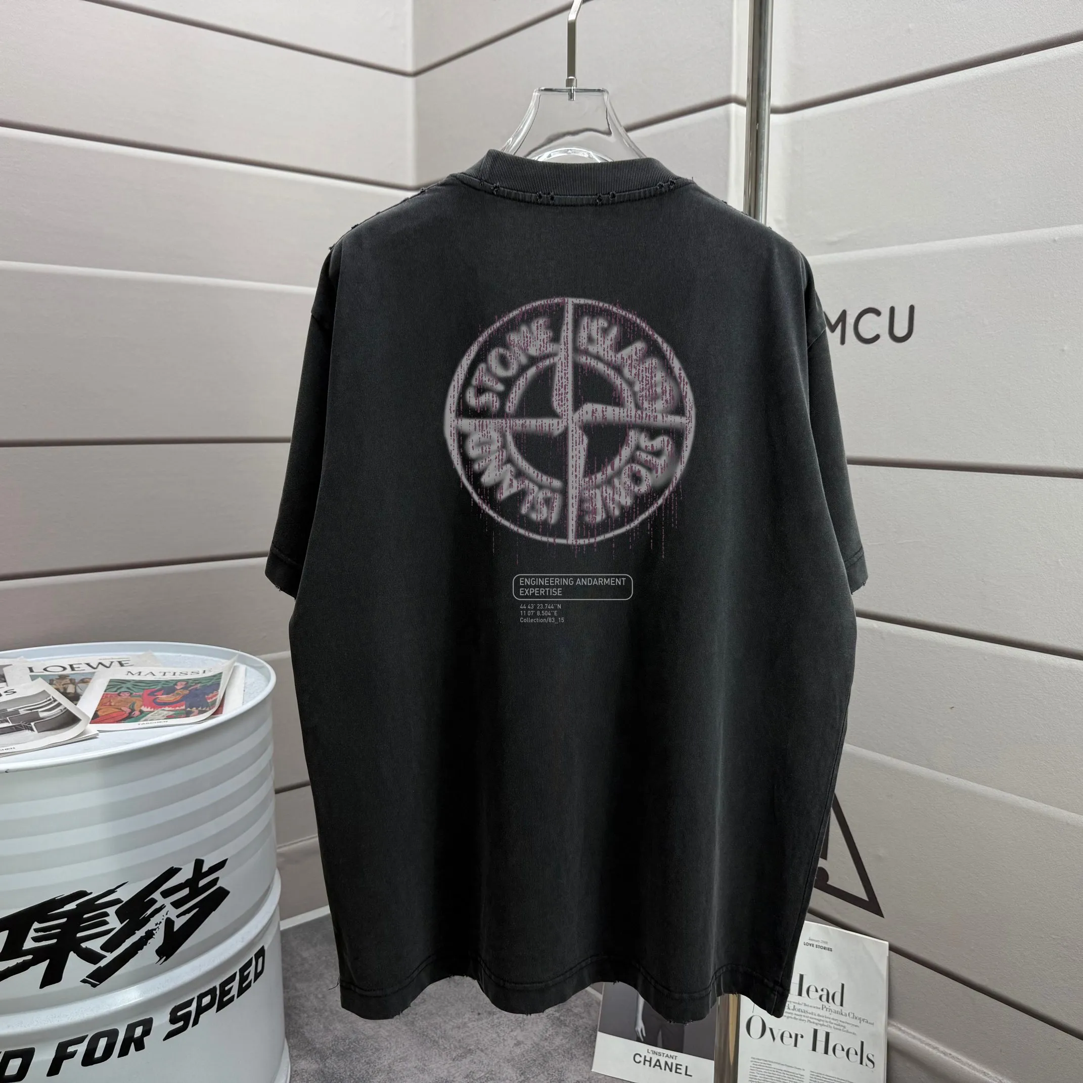 P160 Ston* islan* 石*岛 2025 autumn and winter new style Washed and worn 320g round neck short-sleeved tee Unisex loose version Color: Washed black Washed white Washed gray Brown Size: S M L XL XXL Size: S (90-130 pounds) M (120-150 pounds) L (140-165 pounds) (160-180 catties) XXL (180-210 catties)
